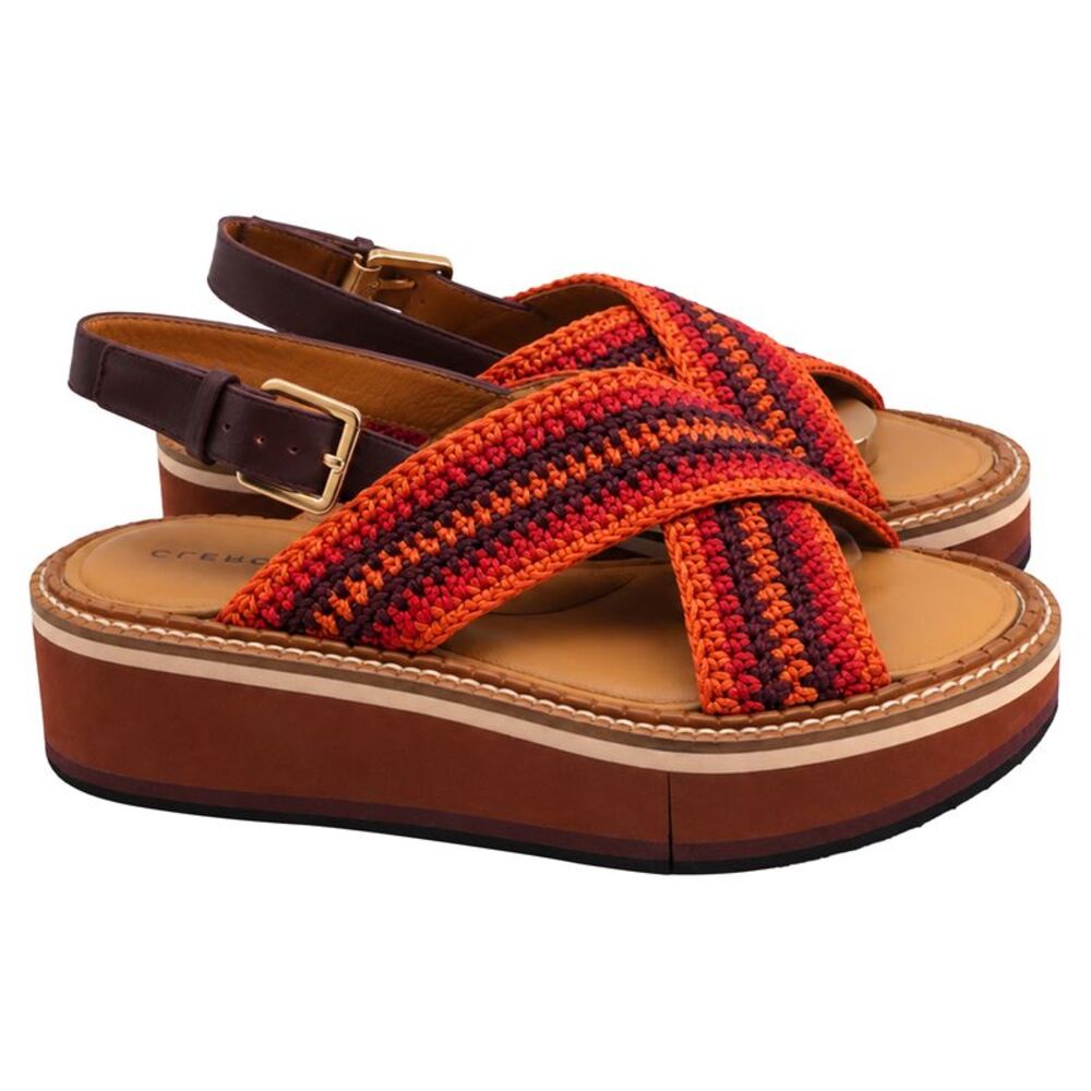 Clergerie Woven Sandals in Multicolor Cotton Wool